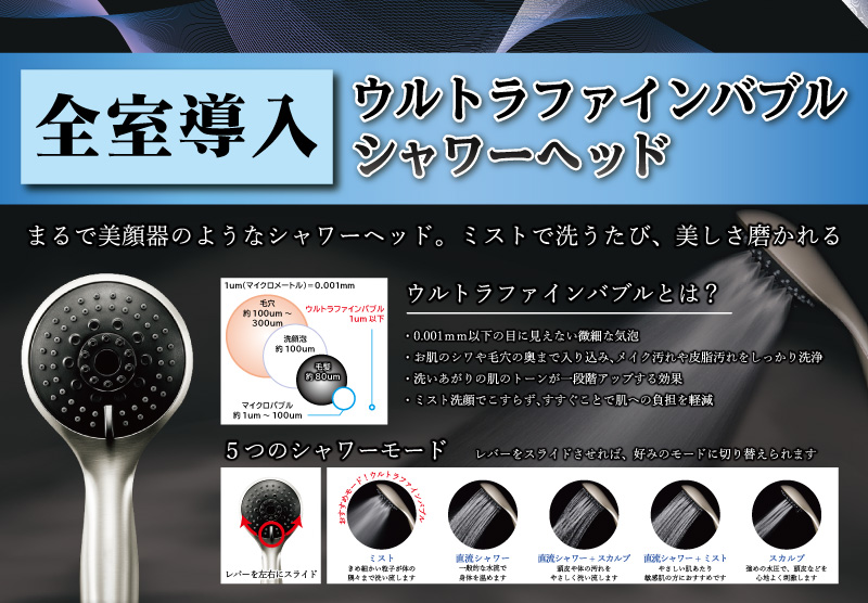 シャワーヘッド全室導入POP